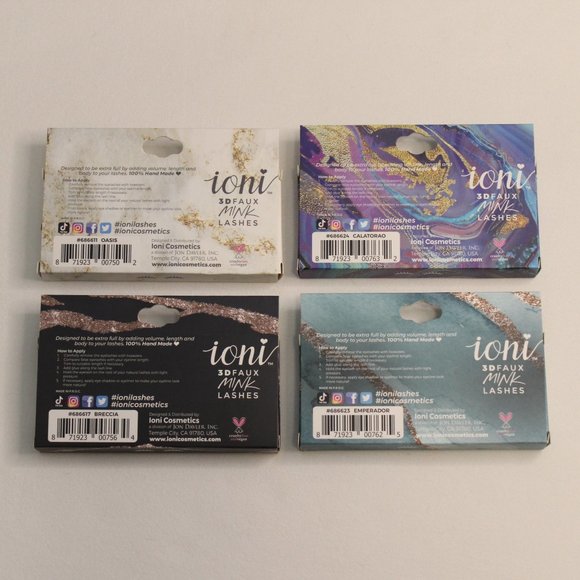 Ioni 3D Faux Mink Eyelashes Collection 4 Pack - Picture 2 of 2